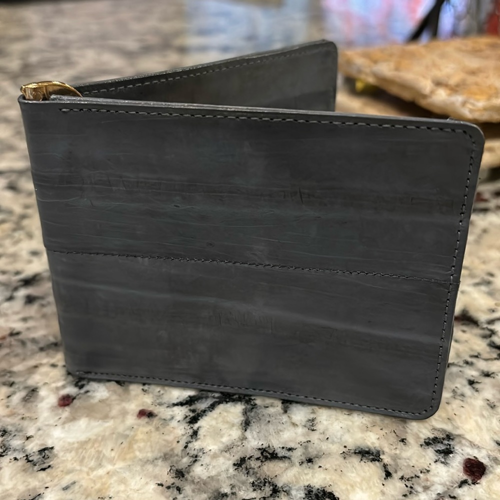 Eel skin money clip